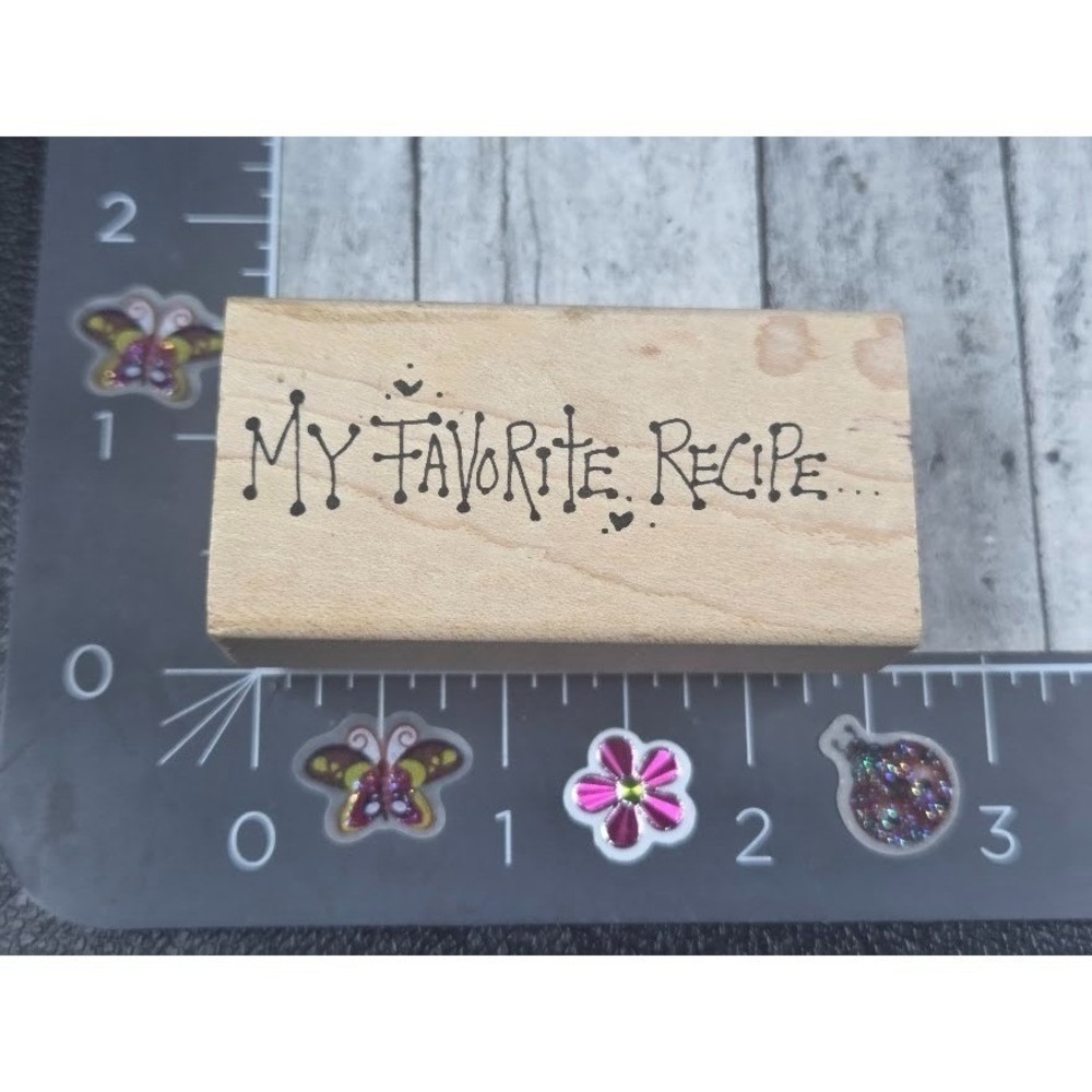 Judith My Favorite Recipe E08 Food Cooking Rubber Stamp Wood #D46